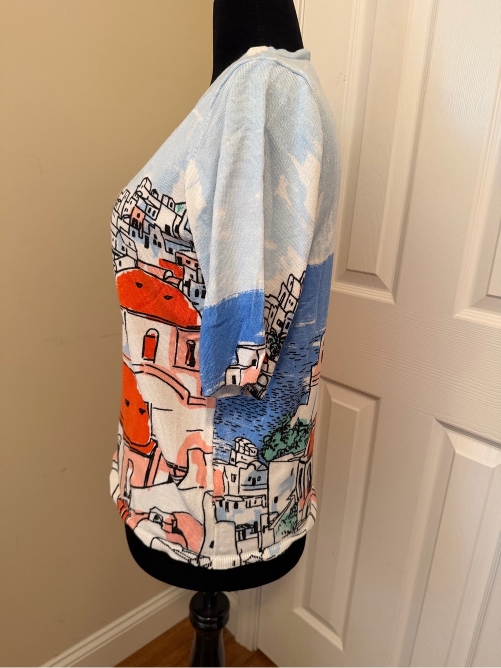 Joseph A Multi Color Santorini Light Weight Short Sleeve Sweater  Size S - Picture 2 of 12